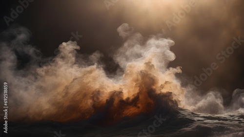 Creative Abstract smoke background. Abstract smoke waves design. AI generated image