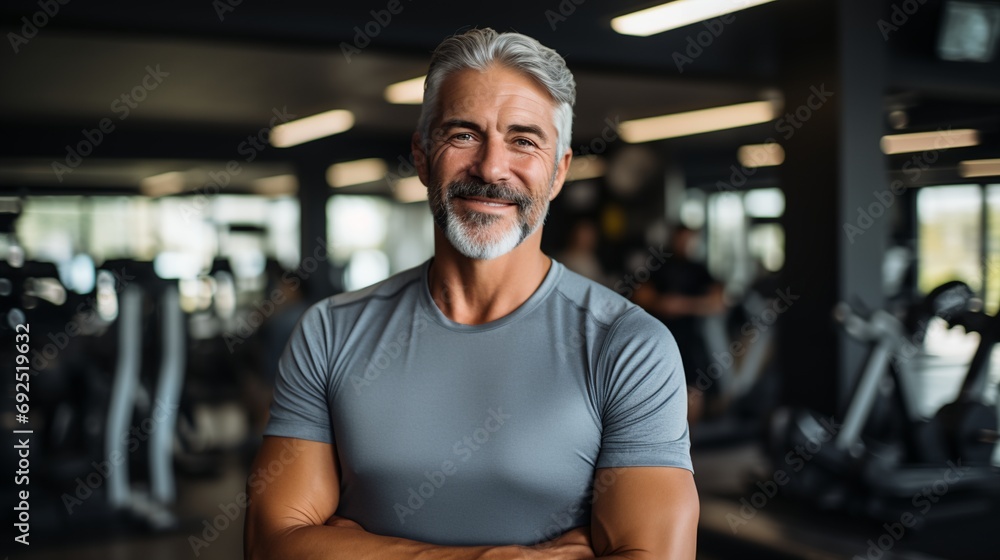 An elderly man at the gym An elderly man at the gym