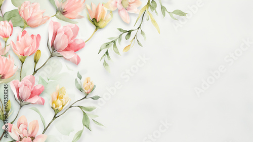 Watercolor flowers with copy space © progressman