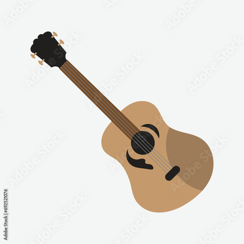 acoustic guitar over white background