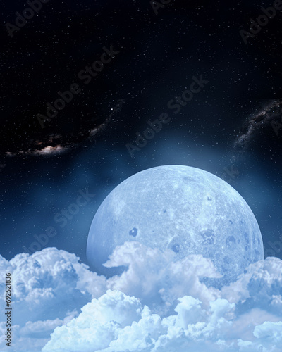 The sky or space has a larg...