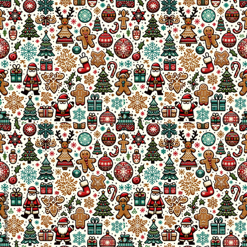 seamless pattern christmas theme
