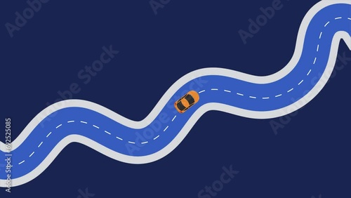 car on the road flat , vector animation photo