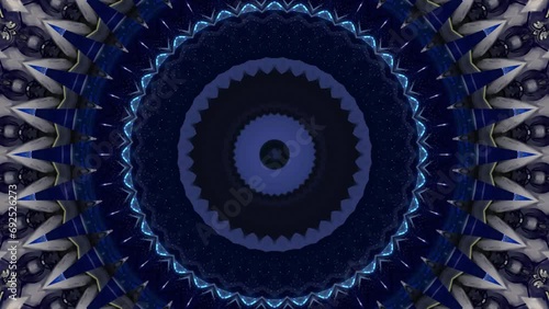 4K Colorful kaleidoscope background. Abstract multicolored motion graphics background for yoga specialist, astrology, art therapist, night club, music video.