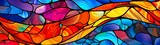 Abstract curves pattern design stained glass window illustration wallpaper 
