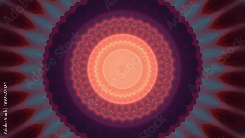 4K Colorful kaleidoscope background. Abstract multicolored motion graphics background for yoga specialist, astrology, art therapist, night club, music video.