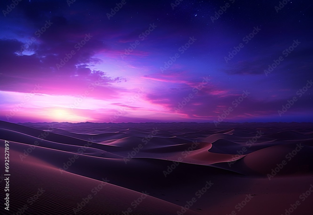 Sand dunes under sunset