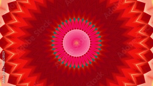 4K Colorful kaleidoscope background. Abstract multicolored motion graphics background for yoga specialist, astrology, art therapist, night club, music video.