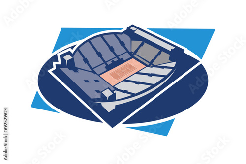 Simple  tennis court icon vector illustration. Simple tennis court stadium, Sport icon, flat, tennis stadium vector icon. vector illustration.