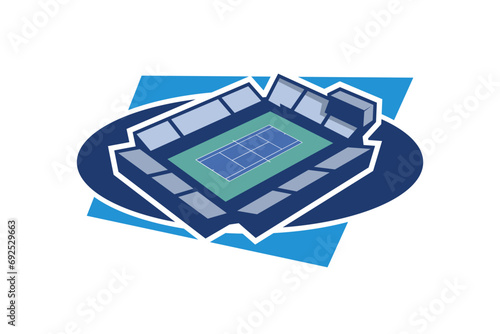 Simple  tennis court icon vector illustration. Simple tennis court stadium, Sport icon, flat, tennis stadium vector icon. vector illustration.