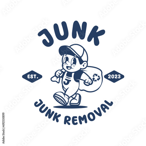 Junk retro character logo vector