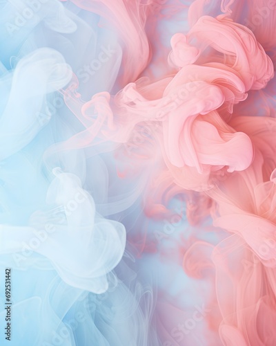A visually pleasing vertical wallpaper featuring soft, billowing fumes in a blend of pastel hues, creating a dreamy and ethereal aesthetic background. © TensorSpark