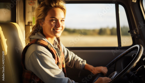 女性トラックドライバー