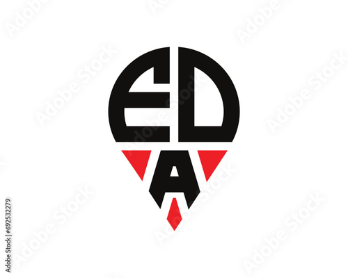 EDA letter location shape logo design.