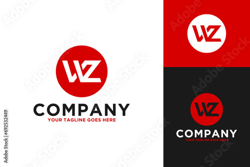 Letter W and Z modern minimalist monogram logo design photo