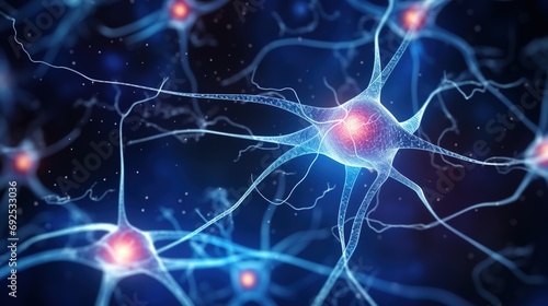 Brain neuron cells concept photo