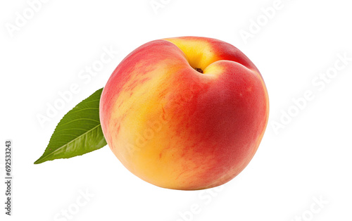 Sweet Juicy Peach Delicious Summer Fruit on a White or Clear Surface PNG Transparent Background