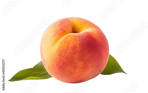 Orchards Treasure Ripe Juicy Peach on a White or Clear Surface PNG Transparent Background