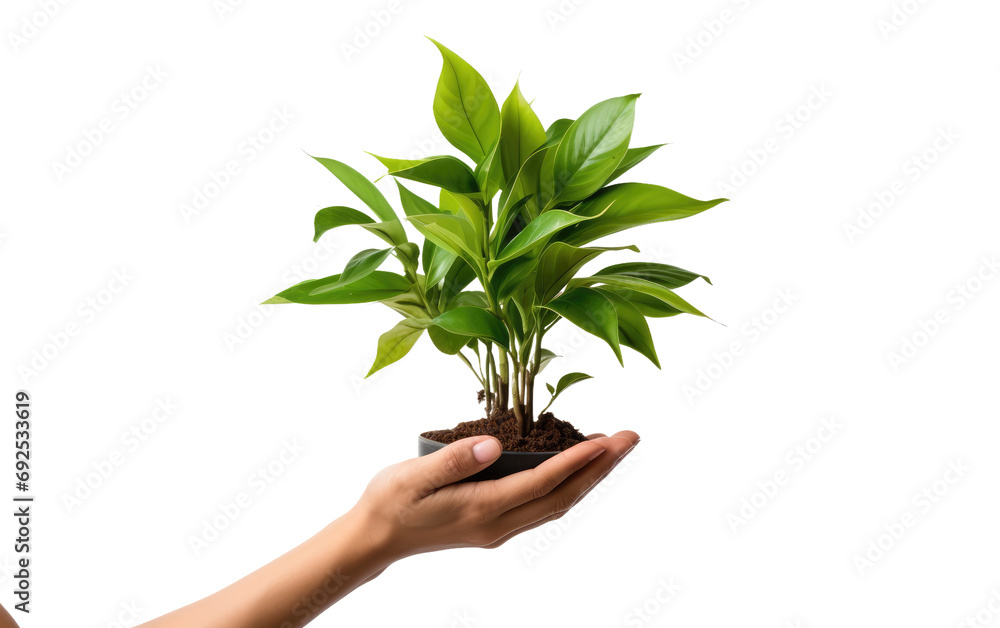 Grasp Nature Foster Growth Within on a White or Clear Surface PNG Transparent Background