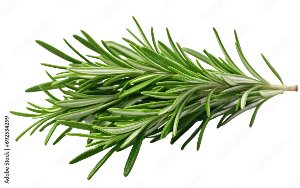 Green Rosemary Leaves Aromatic Herb on a White or Clear Surface PNG Transparent Background