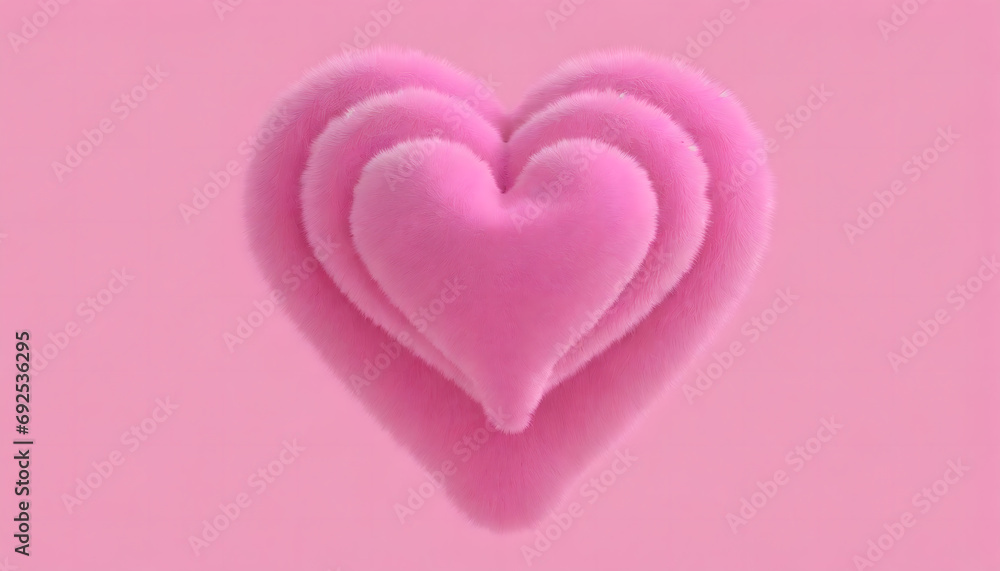 Fellherz, pink, minimal, close up, konzept, liebe, valentinststag, hintergrund, 