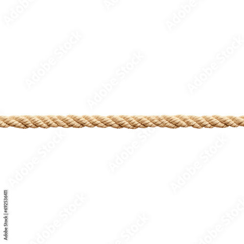 Long straight rope seamless isolate transparent white background