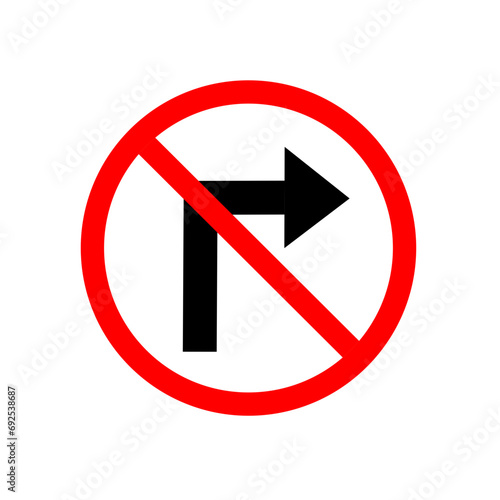 Free Download no turning sign vector on white background - GFXLoad