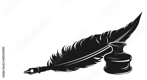 feather pen vector illustration