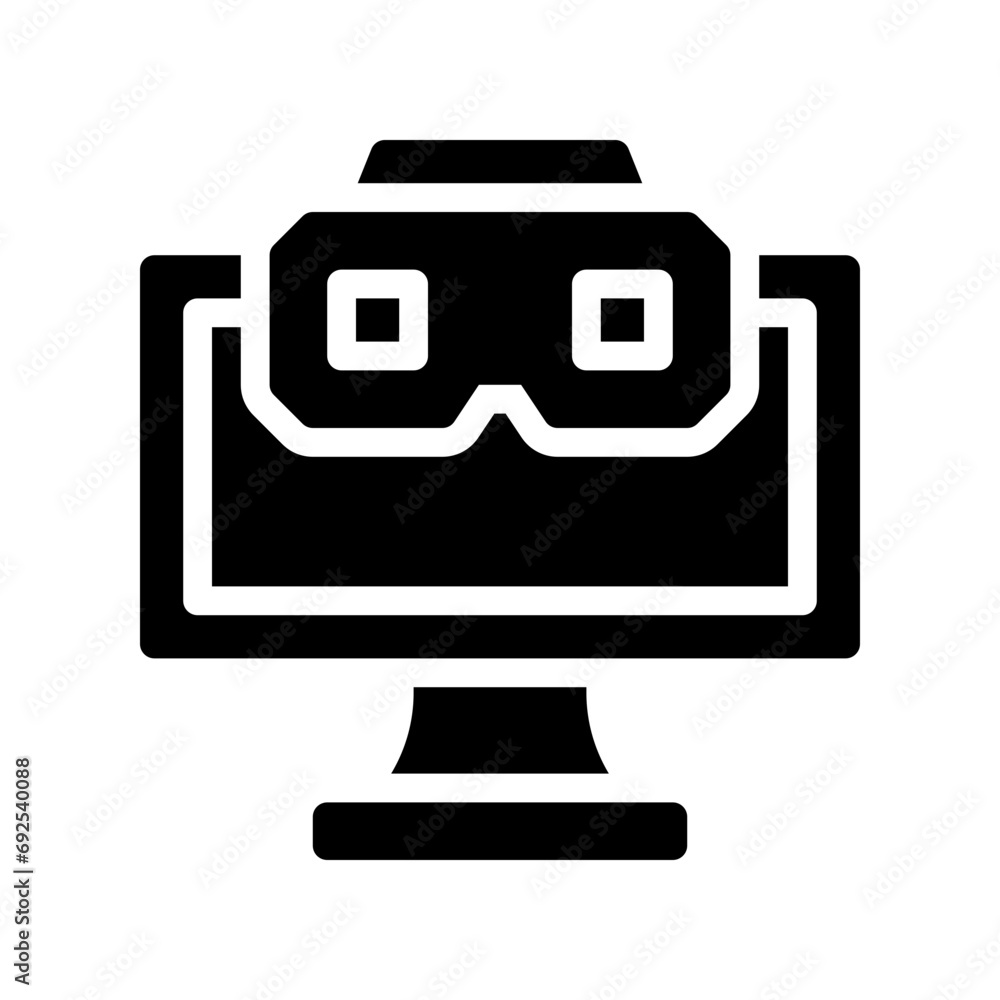 vr gaming glyph icon vr gaming glyph icon