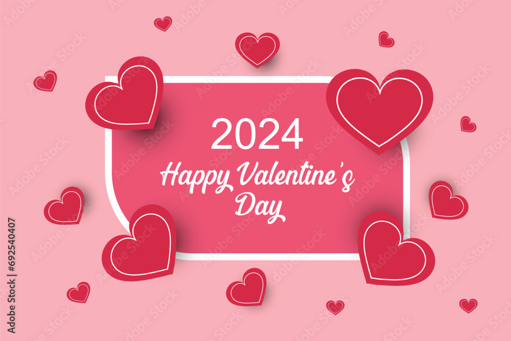 Valentine's love background with hearts