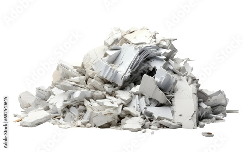 Alabaster Residue Crafting Whiteness Fragments on a White or Clear Surface PNG Transparent Background