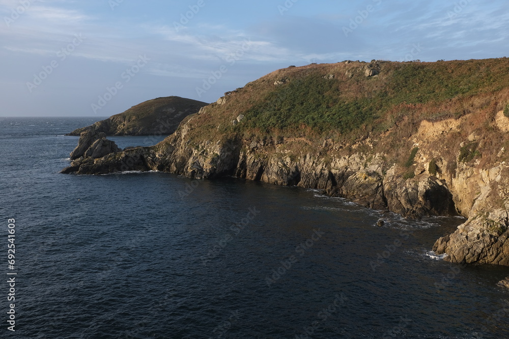 Fototapeta premium What an island tour can offer in terms of rocky landscape variety. Bretagne (West of the country); focusing on eroded rocky formations.