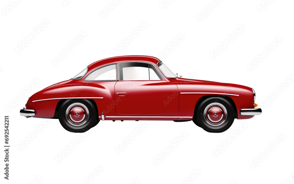 Ravishing Red Car Alluring Side Profile on a White or Clear Surface PNG Transparent Background