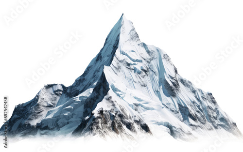 Gigantic Peaks Natures Majestic Mountains on a White or Clear Surface PNG Transparent Background © Usama