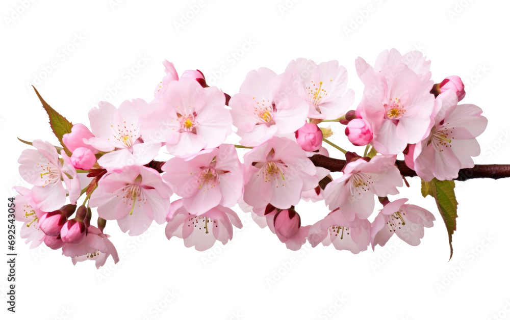 Cherry Blossoms Dance in Spring on a White or Clear Surface PNG Transparent Background