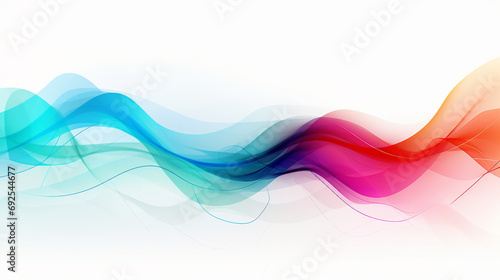 Vibrant Colorful Wave Lines on White Background - Modern Abstract Vector Illustration of Flowing Energy and Dynamic Motion for Contemporary Design and Artistic Concepts. © Spear