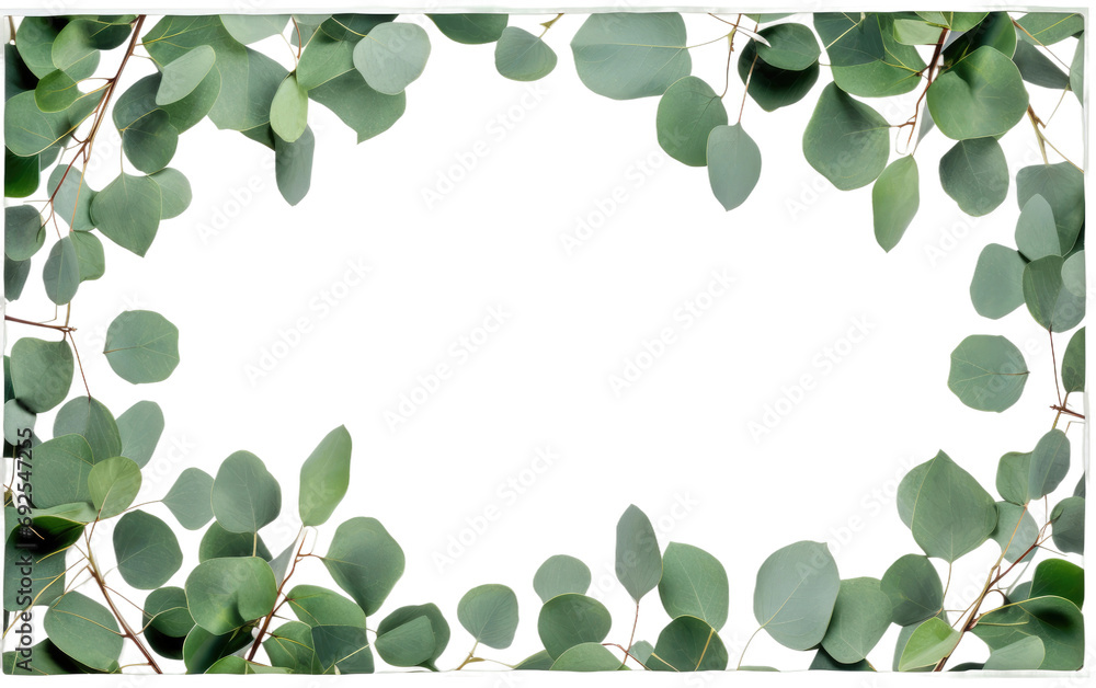 Eucalyptus Essence framing Memories Natural Beauty on a White or Clear Surface PNG Transparent Background