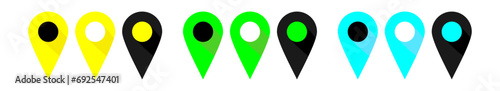 Map point or pin location icon. Vector illustration.	