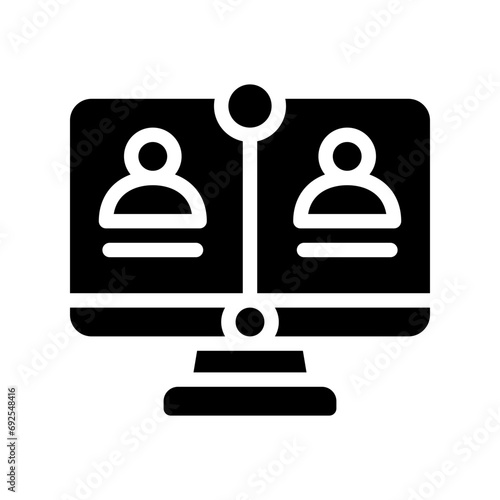 online interview glyph icon