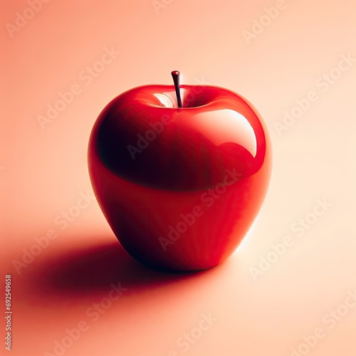 red apple isolated on red
