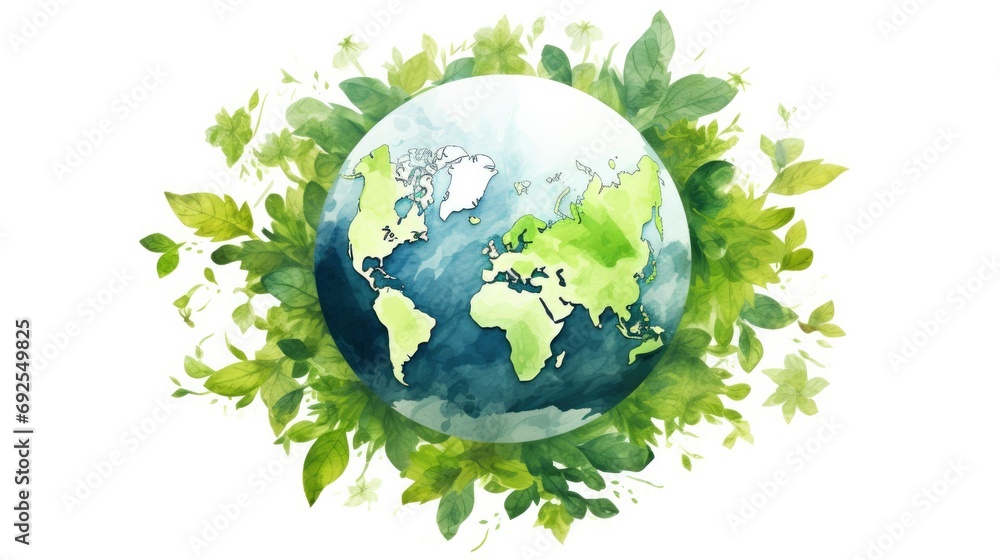 Green earth globe