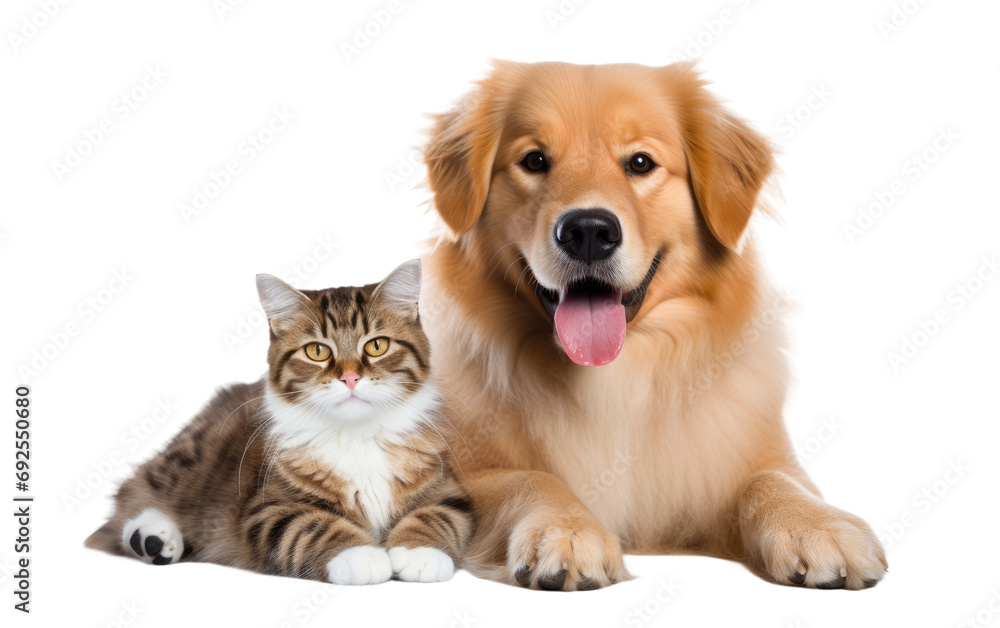 Joyful Duo Happy Cat Jovial Dog on a White or Clear Surface PNG Transparent Background Joyful Duo Happy Cat Jovial Dog on a White or Clear Surface PNG Transparent Background