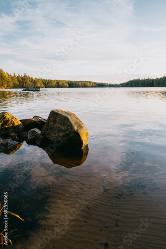 Rocks by a river bank