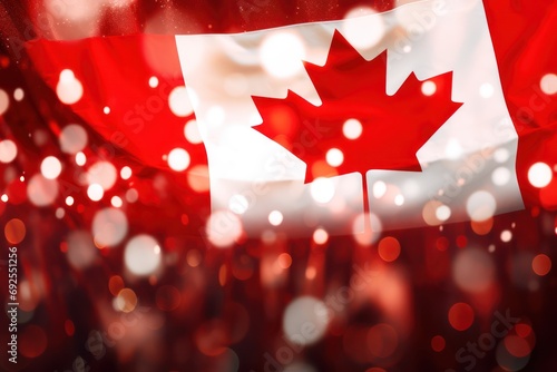 Festive background with Canada flag. Generative AI
