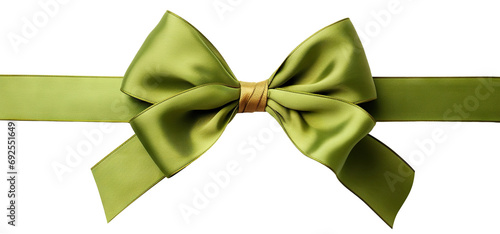 Green ribbon and bow, cut out