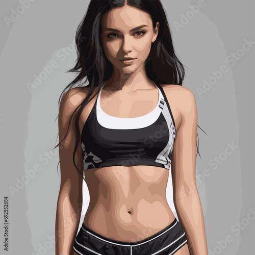 sporty woman with dumbbells