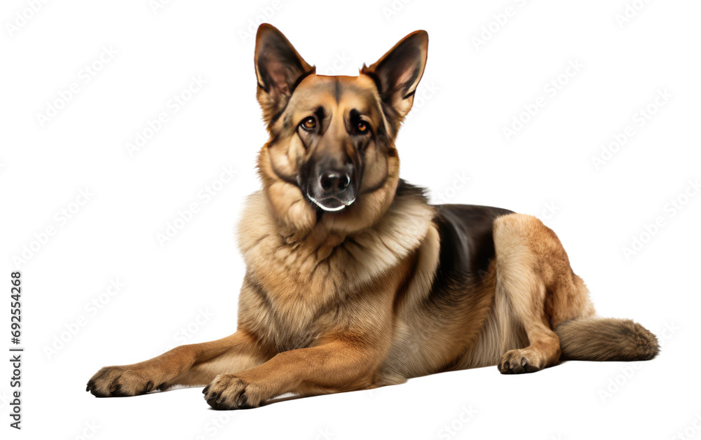 Faithful Shepherd Dog Guards with Devotion on a White or Clear Surface PNG Transparent Background