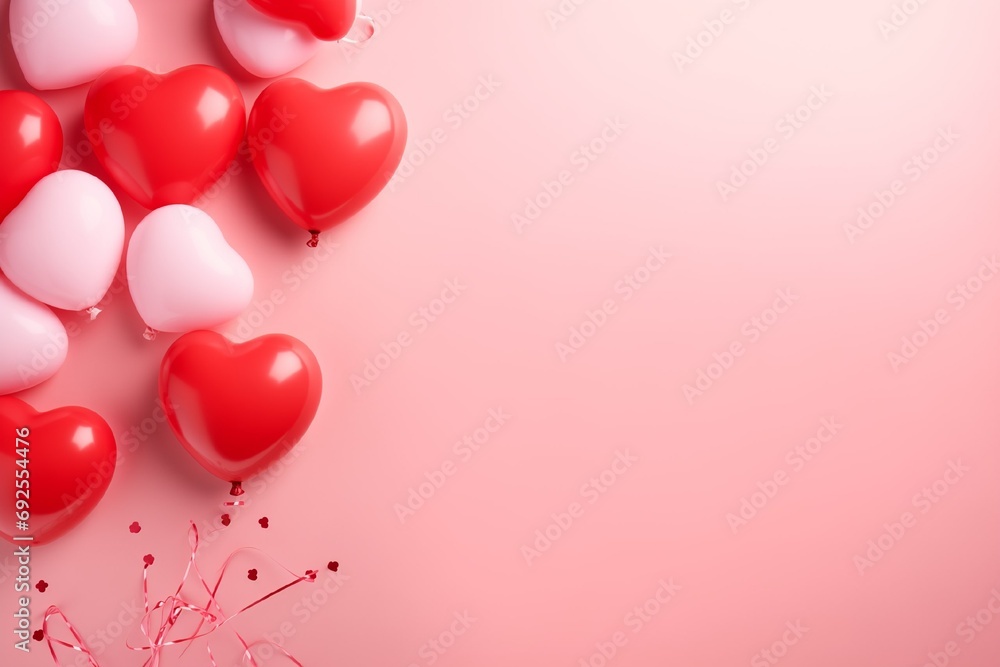 Happy Valentine's Day Celebration, Space For Text Over Red Duotone Bokeh Lights Background
