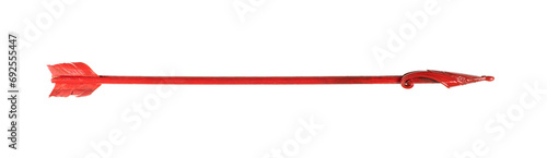 red arrow of cupid isolated on white background photo