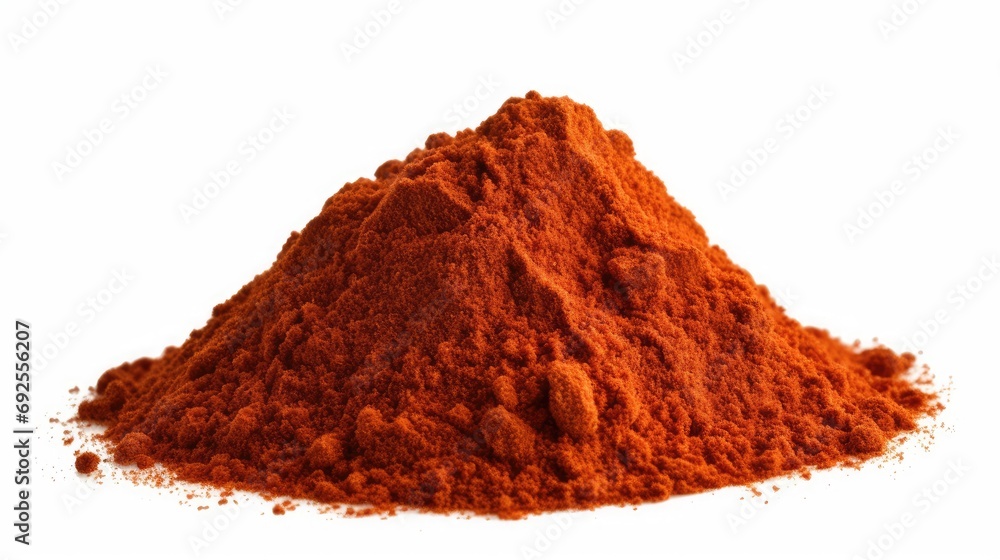 Ground paprika heap Isolated. Generative AI Ground paprika heap Isolated. Generative AI